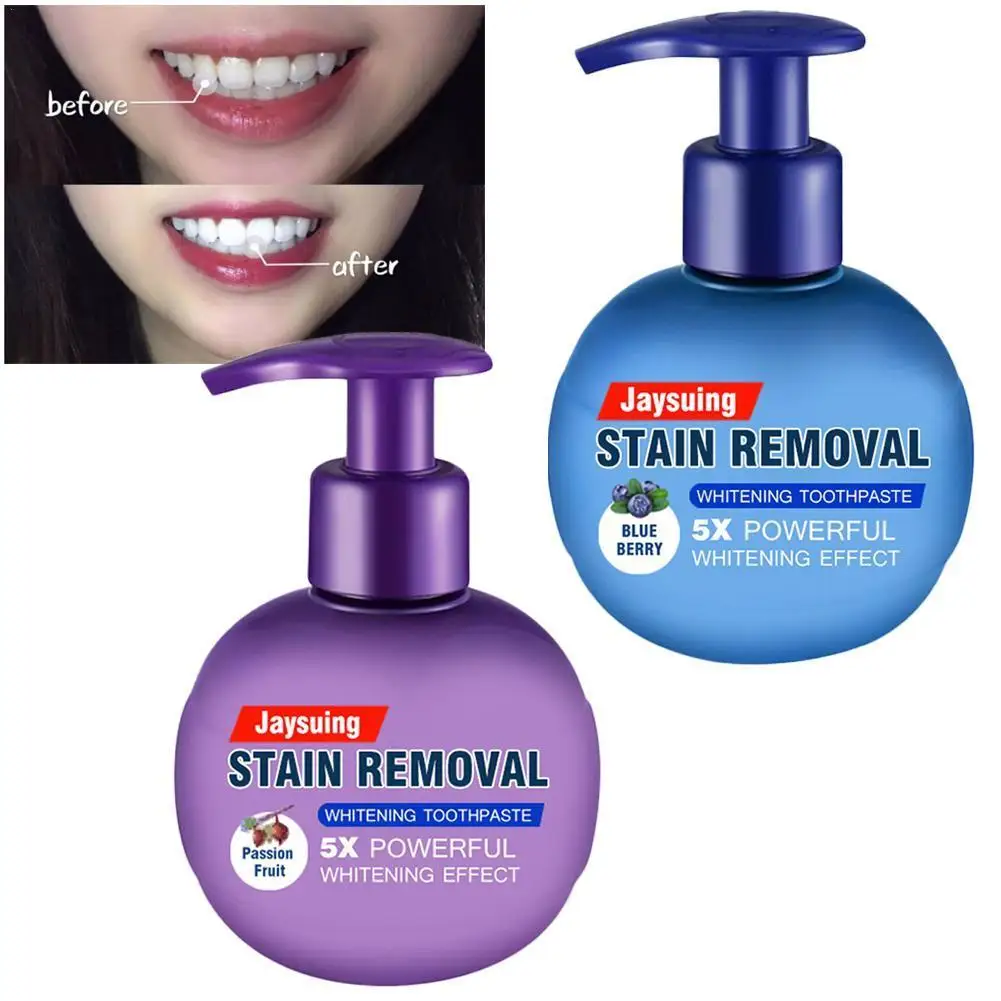 

Whitening Toothpaste Passion Fruit Blueberry Soda Toothpaste Teeth Removal Care Oral Cleaning Gums Fight Bleeding Stain Hyg G5I9