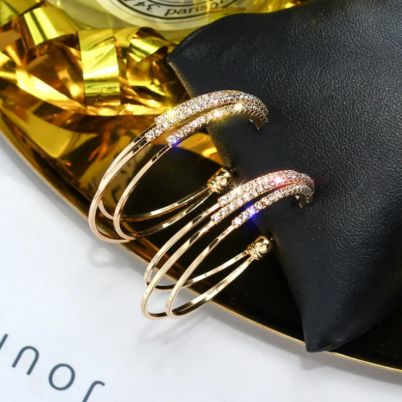 

Vintage Jewelry Women Full Diamond Geometric Circle Dangle Earrings Birthday Gift