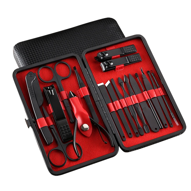 

18 Pcs Manicure Set Stainless Steel Cutters For Manicure All For Manicure Tweezer Nail Clipper With A Storage Box Nail Tools