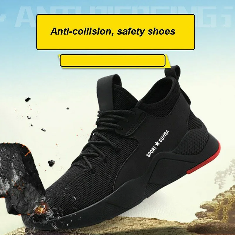 

1 Pair Heavy Duty Sneaker Safety Work Shoes Breathable Anti-slip Puncture Proof for Men LDF668