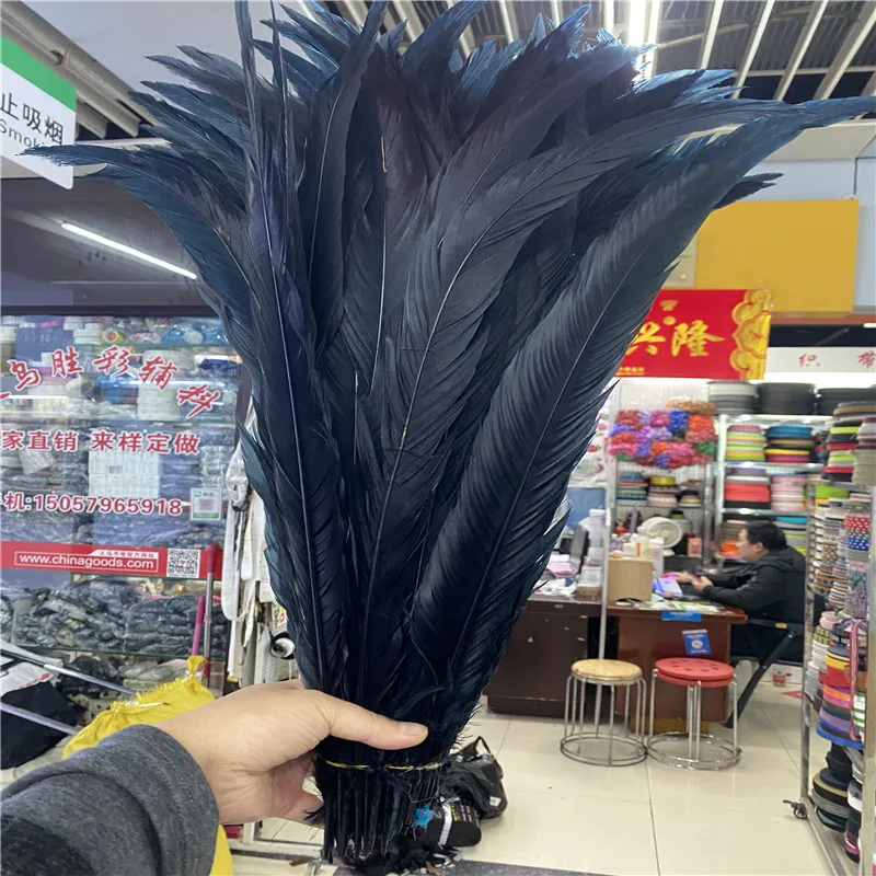 

100pcs/lot High Quality Silver Chicken Pheasant Feathers for Crafts 60-65cm/24-26 Inches Wedding Craft Plumas Plumas De Faisan