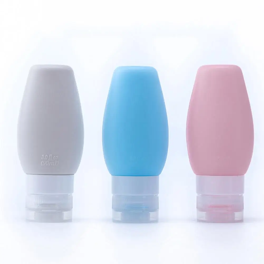 Дорожная портативная многоразовая герметичная силиконовая бутылка 60/90 мл для