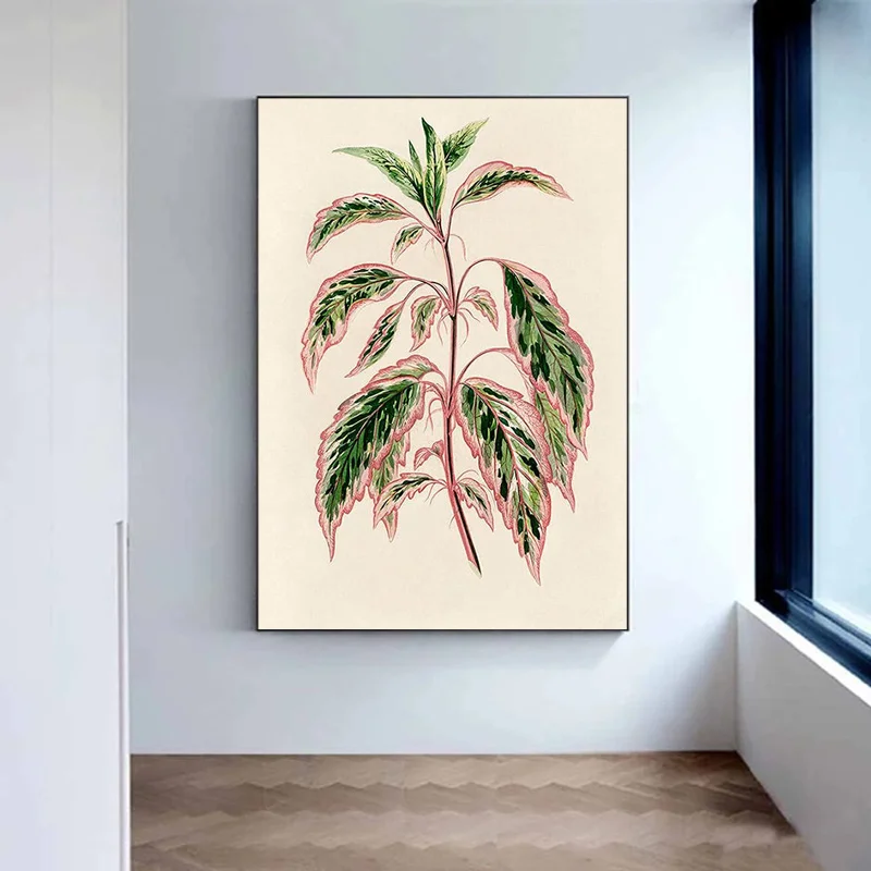 Зеленые ботанические травы на стену плакат колус креативные растения холст