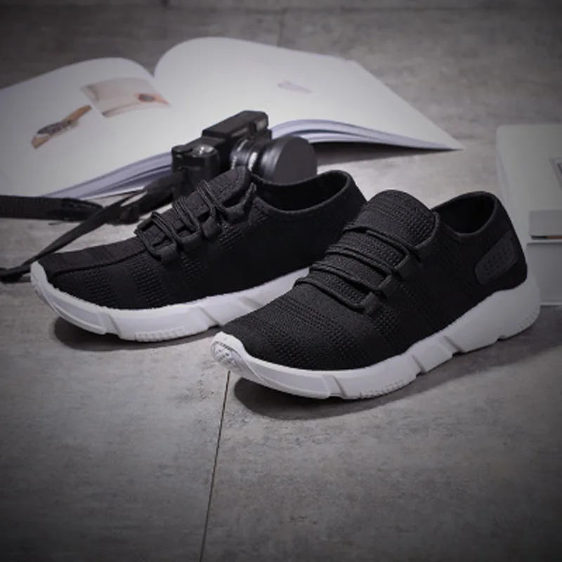 Кроссовки мужские сетчатые на шнуровке Повседневные Дышащие однотонные