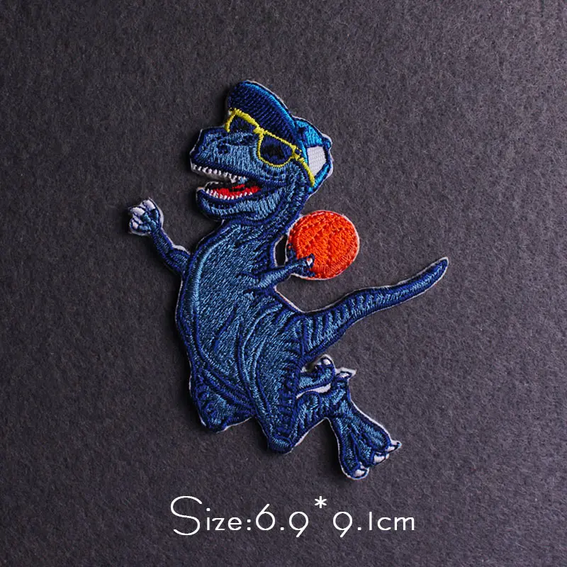 Динозавры вышитые заплатки на одежду термоклеевые заплатки с принтом на одежде наклейки полосы панк/рок эмблемы на.