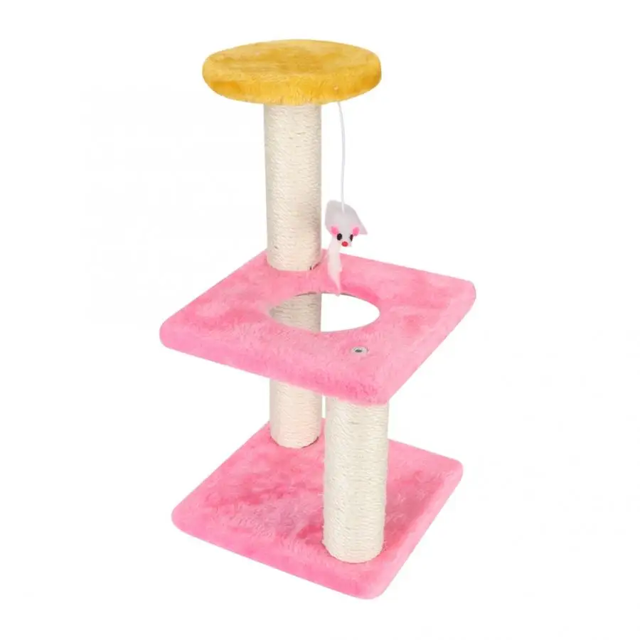 Pink L Главная Pet 3 Слои дерево для кота царапин Зажимная панель висит игрушка деятельности Центр для прыжков кошек стоя Фрам кошка мебель - Цвет: Pink L