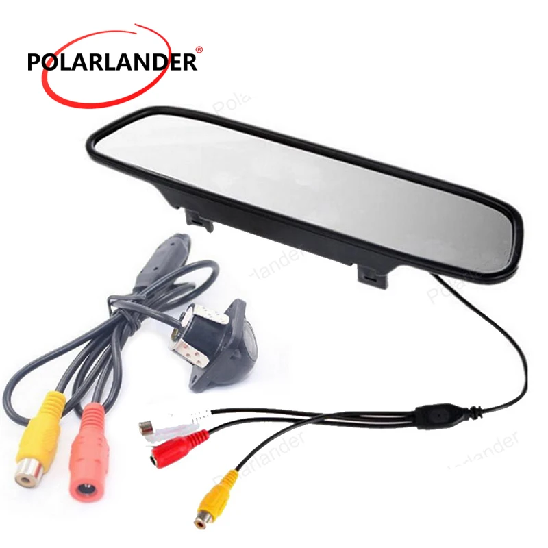 Car Rearview Mirror Monitor 4.3 inch 2 Video Input TFT LCD Display + Mini CCD Rear View Reversing Camera HD | Автомобили и