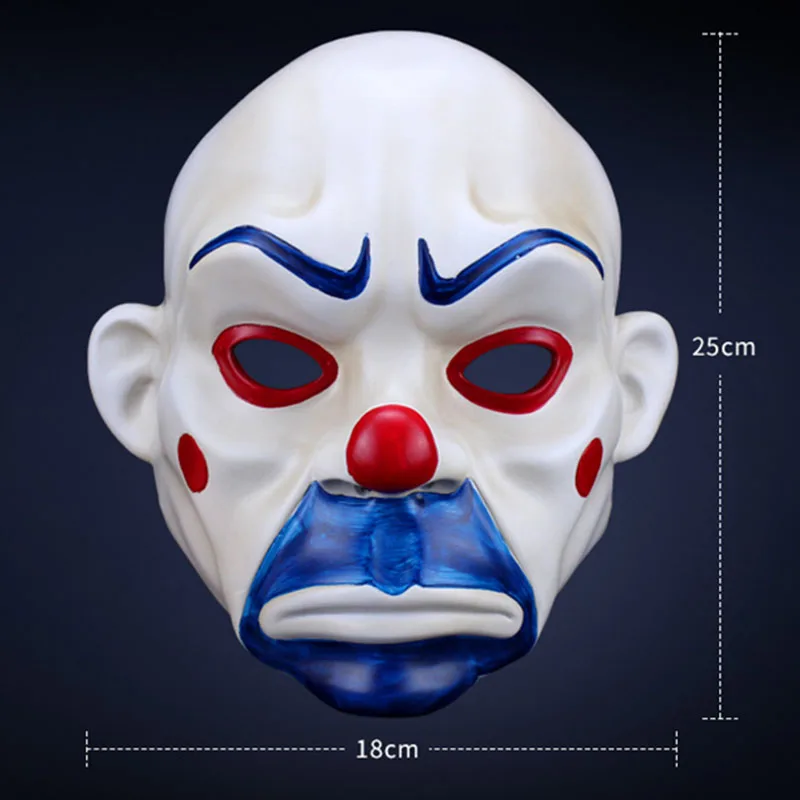 Высококачественная маска из смолы для Хэллоуина Джокер фотобанк взрослый клоун