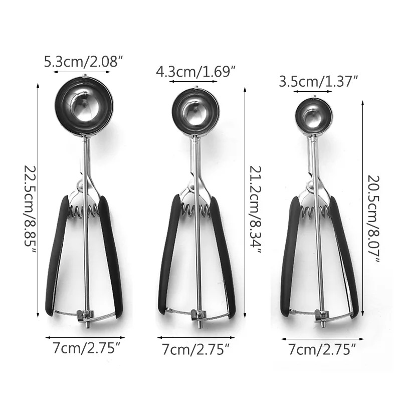

Ice Cream Scoop Kitchen Three Sizes Kitchen Tool Stainless Steel Ice Cream Mold Ice-Cream Spoon Creative Digger Ice-Cream Spoon