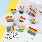 Женская эмалированная брошь Love Pride, радужная булавка в форме сердца, гей-флага, карандаша, овцы, брошь для интима, значок на лацкан одежды, Подарочная бижутерия для пар