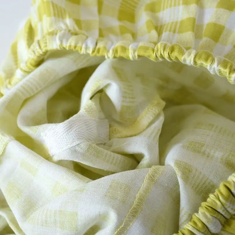 XXXL хлопок марля женские пижамные комплекты в клетку для мужчин пижамный комплект