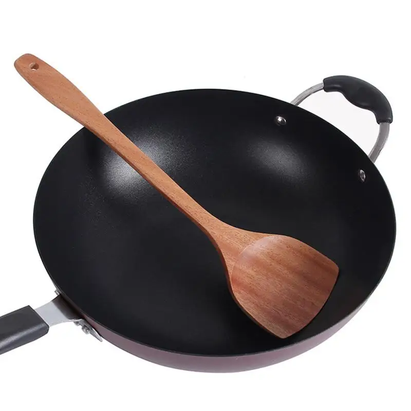 3 шт. антипригарный кухонный деревянный шпатель с длинной ручкой Деревянный