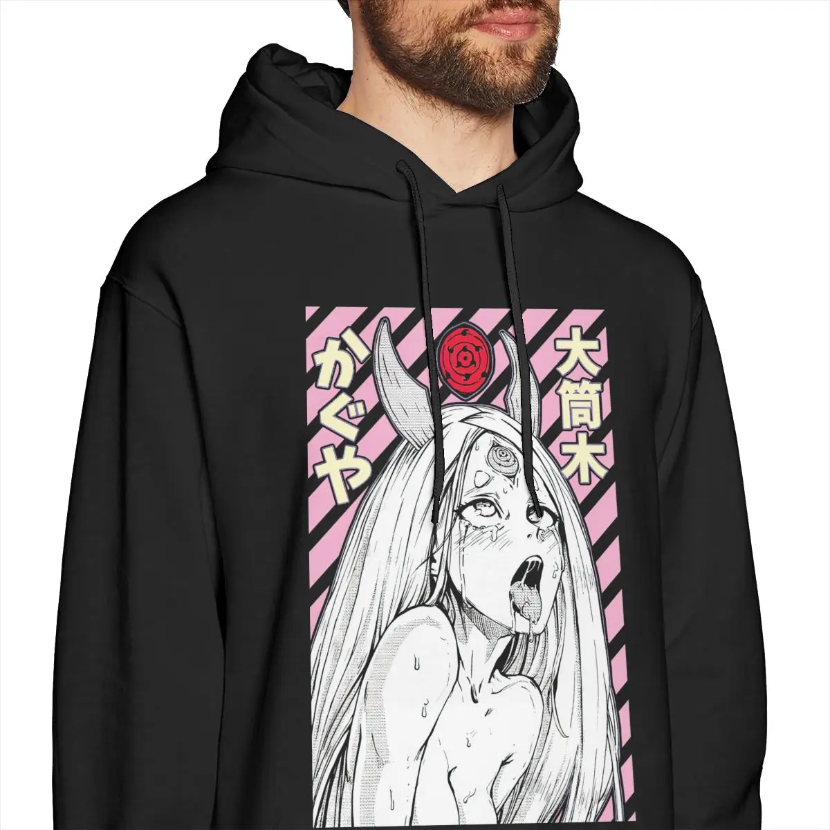 Модные забавные унисекс толстовки с капюшоном для мужчин Kaguya Otsutsuki Ahegao Echi крутая