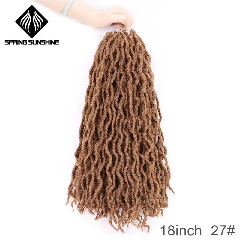 1B/30HL Весна солнце 12 18 дюймов Nu Locs Ombre Faux Locs Curly плетение волос Синтетические крючком косы волос - Цвет: 1B/30HL