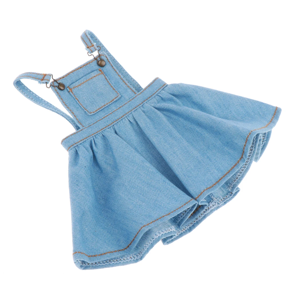 Модная кукольная одежда для кукол 12 дюймов джинсовая юбка на подтяжках Blythe Azone