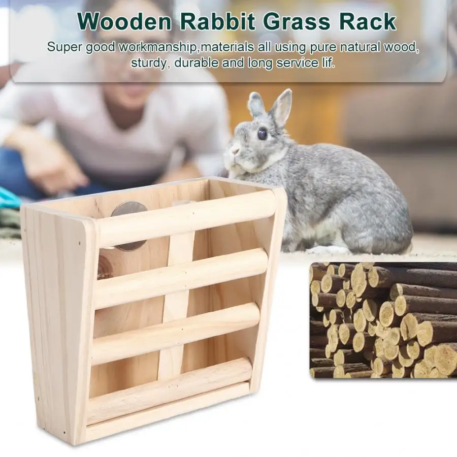 Бутылка для воды деревянная фиксированная кормушка кролика травы стойка миска