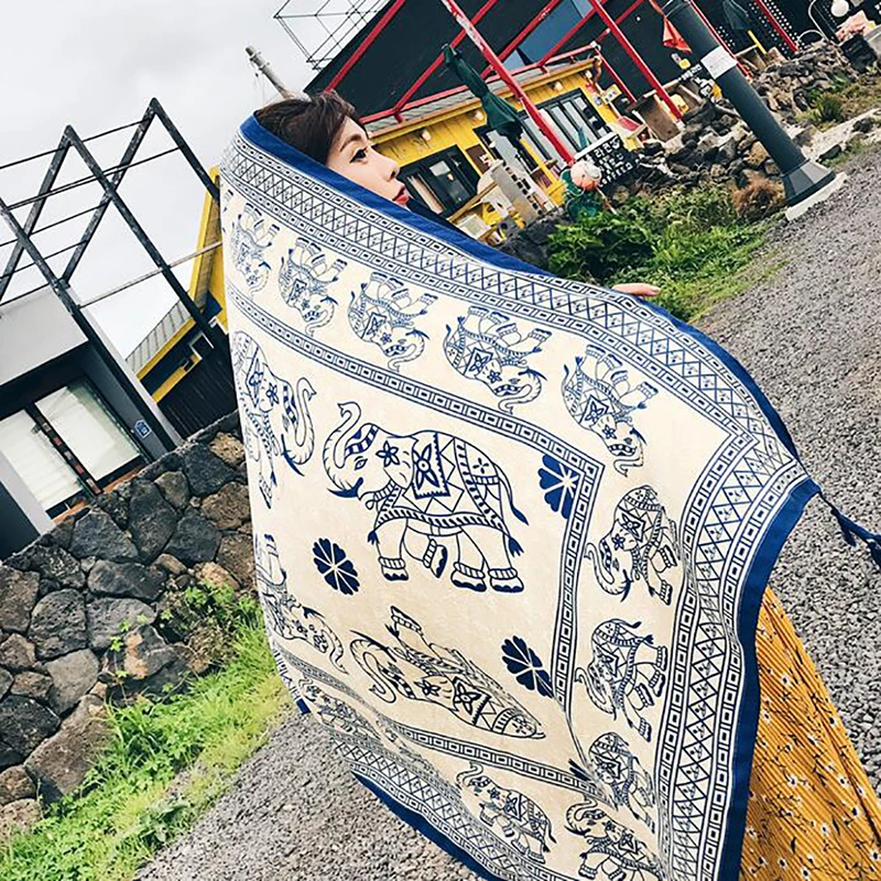 

New Fashion Bohemian Print Scarf Travel National Tapestry Wall Hanging Beach Mat Decor Boho Shawls Wraps Scarves Pashmina