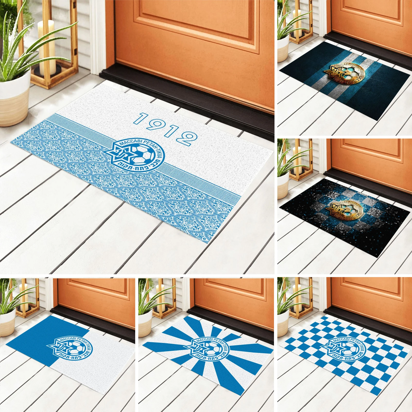 

Israel Maccabi Petah Tikva Fc Front Door Welcome Mat Heavy Duty Welcome Doormat for Indoor Outdoor Rug Entryway Mats,15.7x23.6in