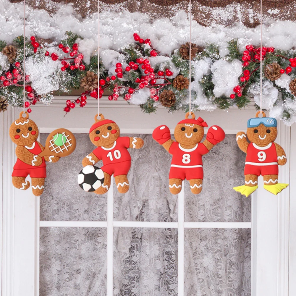 

6/12Pcs Gingerbread Man Christmas Tree Decorations Hanging Pendant Xmas Tree Decor Ornament New Year Gift Navidad Home Decor