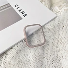 Защитный чехол с блестящими бриллиантами для Apple Watch Series 3 2 1 4044 мм, аксессуары для iwatch 3842 мм SE 6 5 4, металлическая рамка-бампер