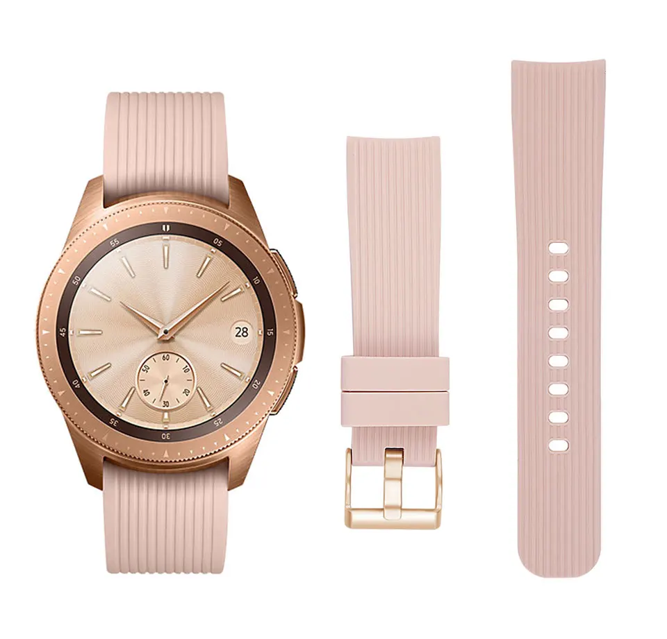

20mm/22mm Watch Strap For Samsung Galaxy Watch 46MM 42MM Galaxy Watch 3 45mm/Active-2 Gear S3 Silicone Bracelet For Huawei GT/2e