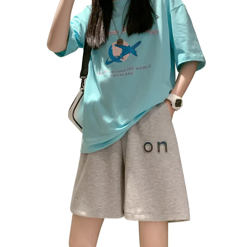 

WANYUCL sports shorts female summer 2021 new loose five-point pants high waist wide leg student casual pants