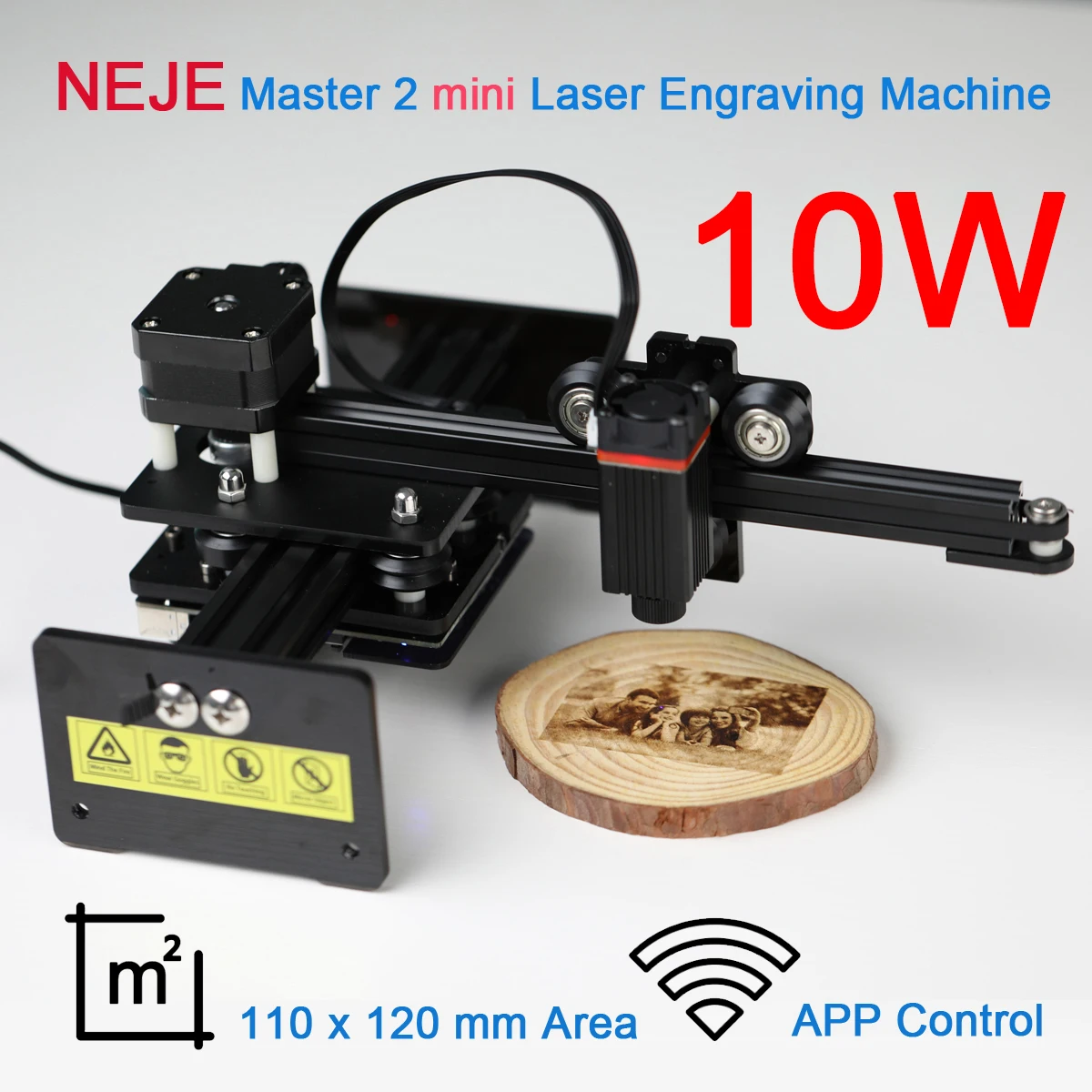 

NEJE MINI Laser Engraver Machine 10W Master 2 Laser Cutter Engraving CNC Wireless APP Control Roll Protection DIY Wood Logo Case