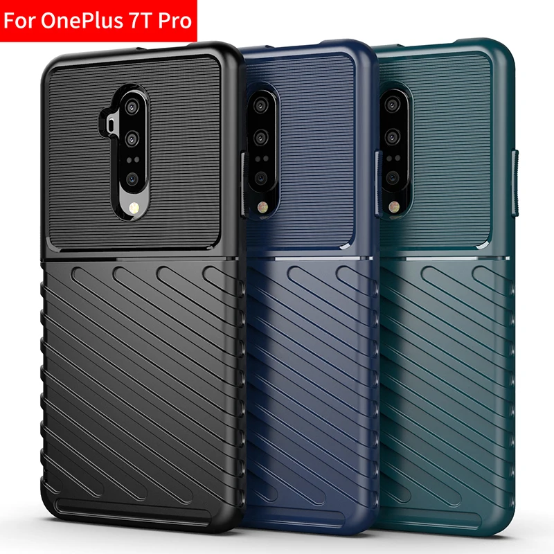 For Oneplus 7T Case Carbon Fiber Cover Full Protection Bumper Shell Shockproof Phone One Plus 7t 7 T |