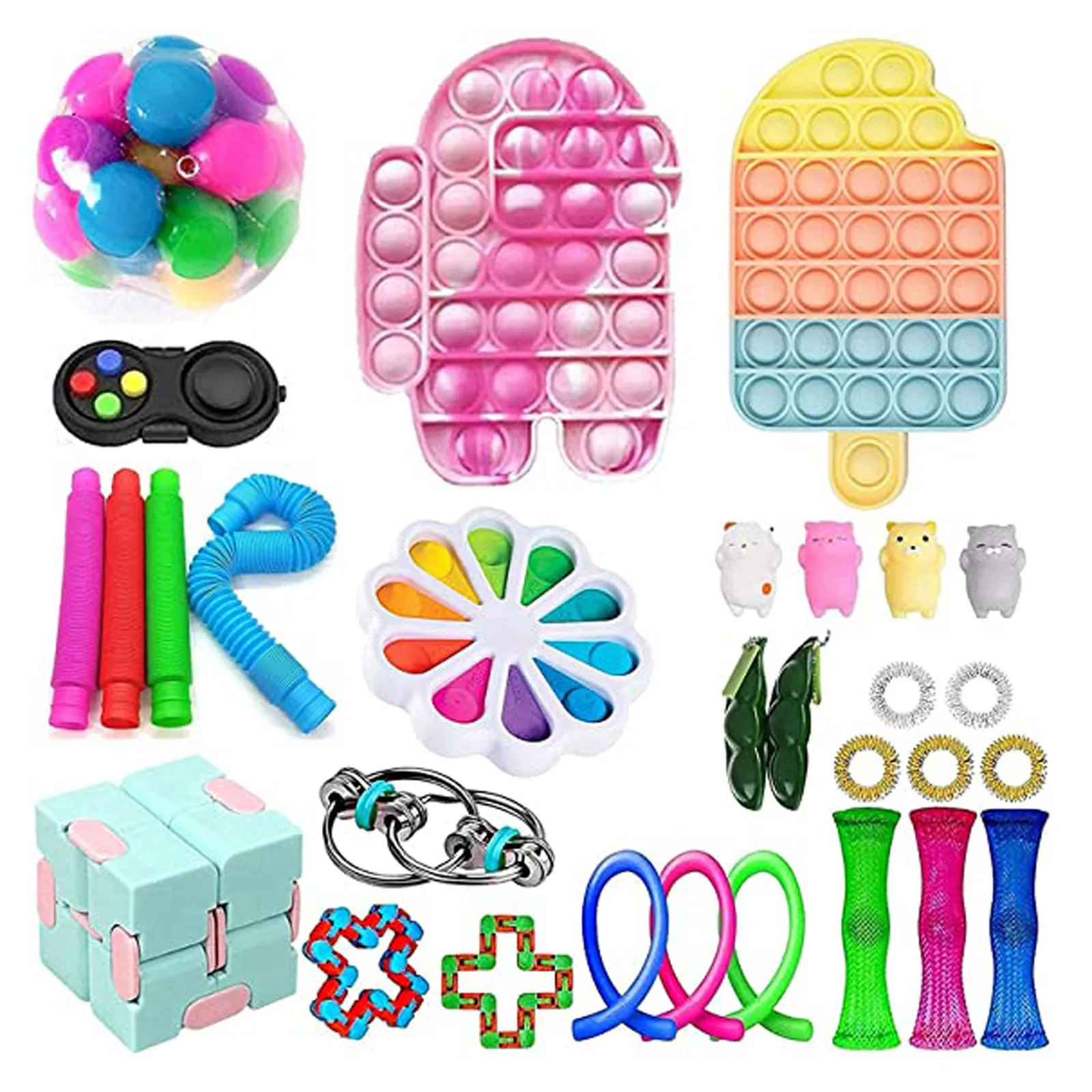 

LANBENA Fidget Toys Anti Stress Set Stretchy Strings Push Gift Pack Adults Children Squishy Sensory Antistress Relief Figet Toys