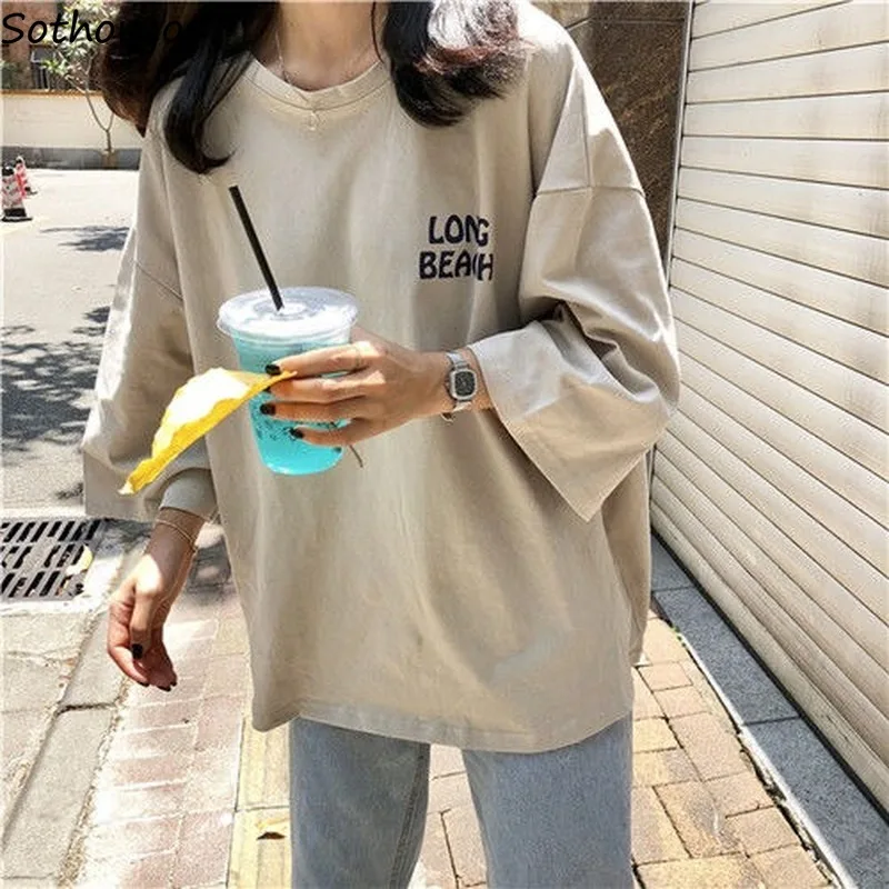 

Women Short Sleeve T-shirts Casual Letter Print Loose StylishHigh Quality Simple Fashion Korean Style All-match Chic Harajuku