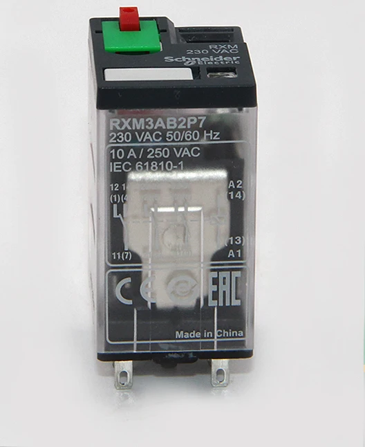Устройство светодиодный светильник промежуточное реле RXM3AB2P7 AC220V 10A три открытых
