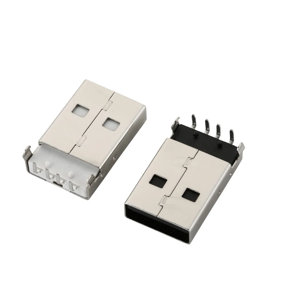 10 шт. USB 2 0 Jack A Тип штекер разъем AM 4pin раковина 1 DIP кабель пайки|Соединители| |