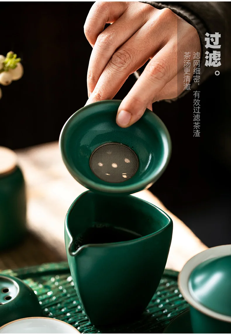 

Chinese Vintage Tea Set Ceramic Teapot Teacup Creative Simple Tea Set Living Room Loza De Porcelana Household Tools DI50CT