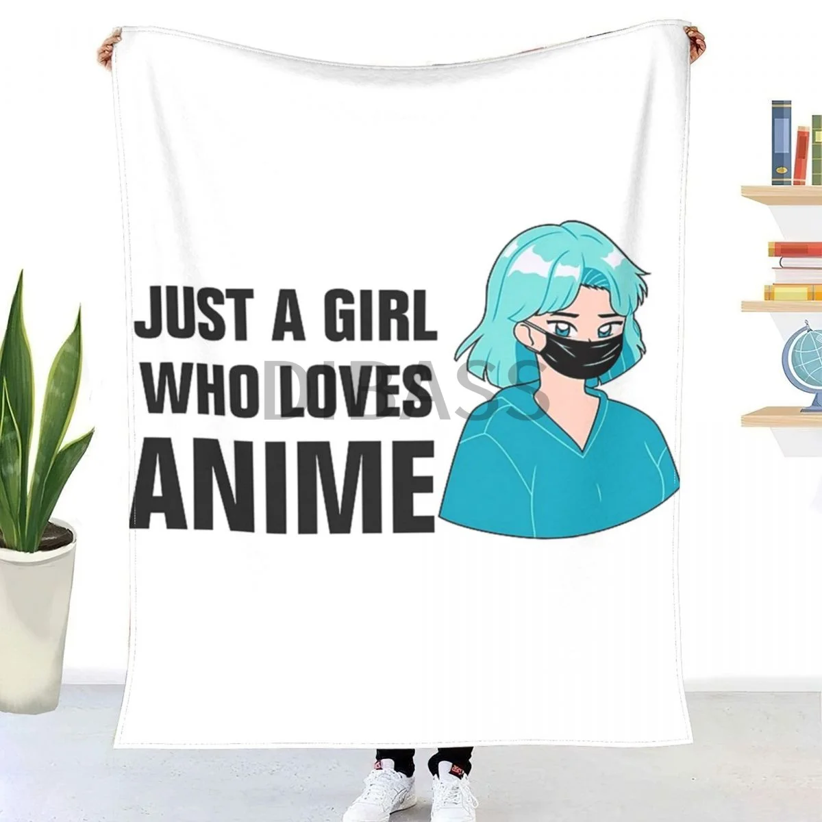 

Anime Girl Just A Girl Who Loves Anime Throw Blanket 3D Printed Flannel Throw Blankets