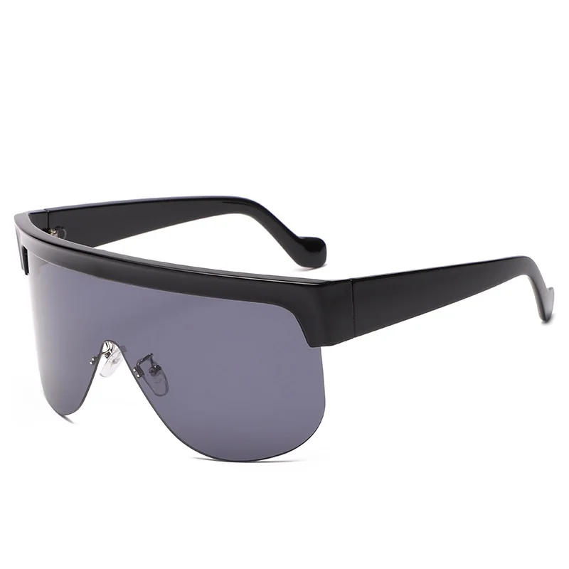

Oversized Shield Rimless Sunglasses Women Men New One Piece Lens Visor Mask Windproof Luxury Black Big Sun Glasses Shades Unique
