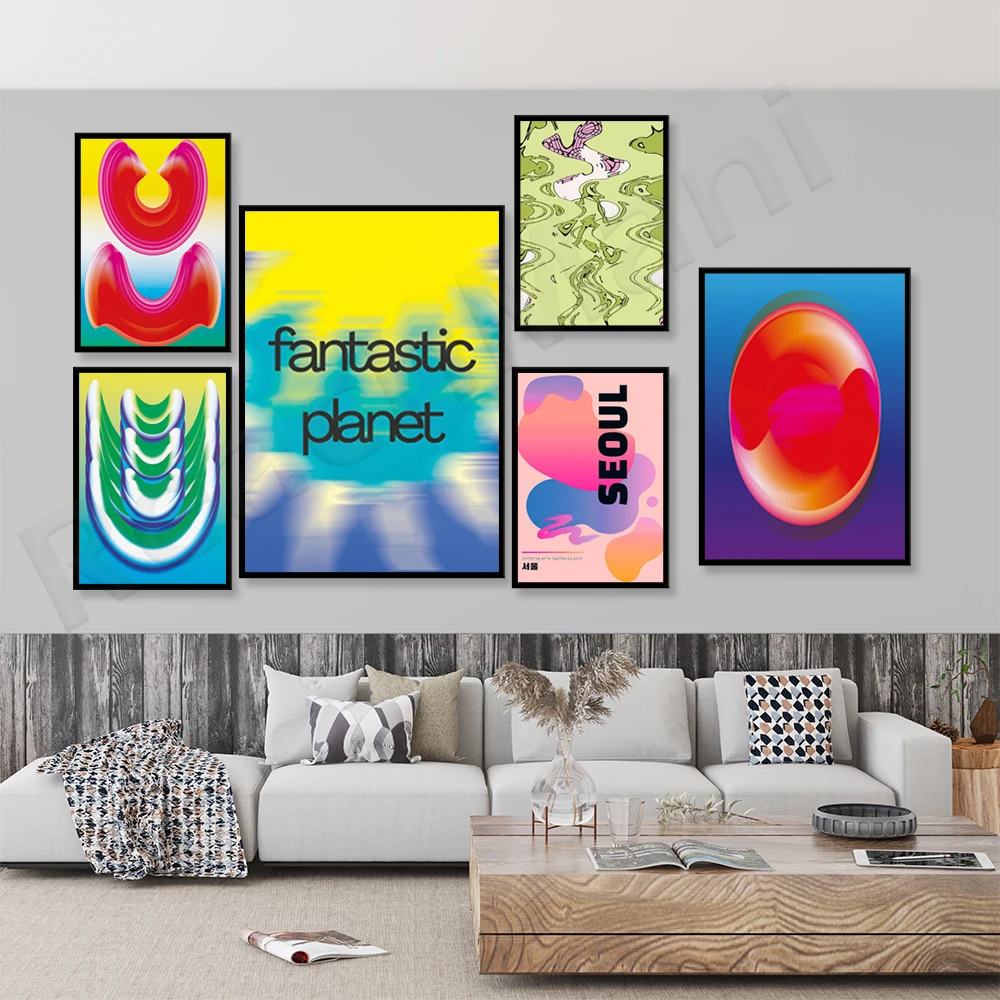 

2021 Seoul, South Korea interior decoration wall poster, gradual distortion, gradient abstract poster, decorate your perfect hom