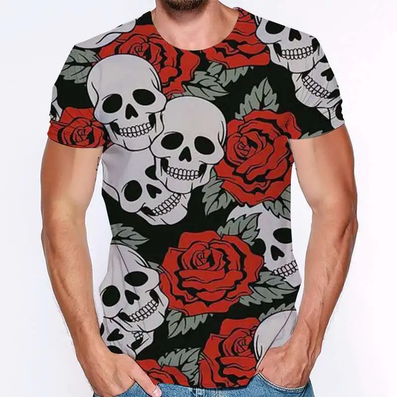 

Men 3d T Shirts Skull Collages Summer Casual Tshirts Women Fashion Oversized Short Sleeve Cool Streetwear Skull Collages Tops