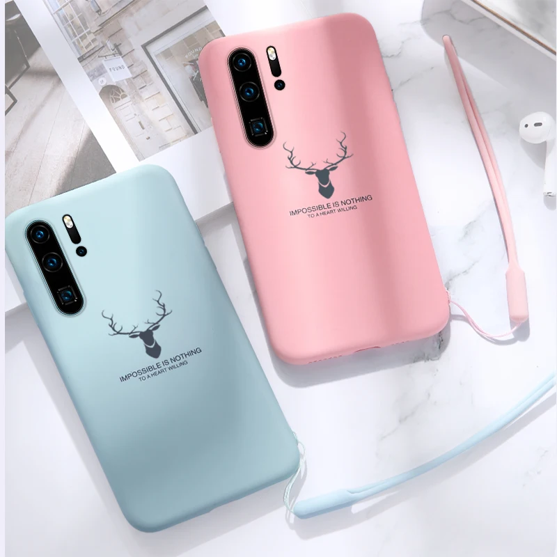 Новый мягкий чехол из жидкого силикона для huawei P30 Lite pro телефонный карамельных
