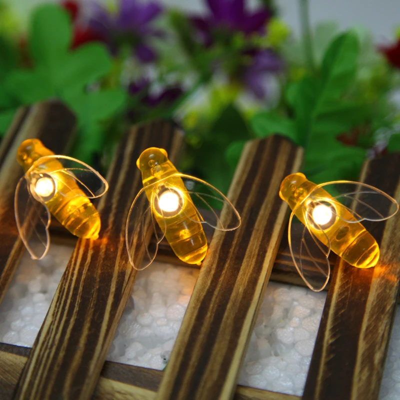 Цветная СВЕТОДИОДНАЯ Гирлянда в виде пчелы Рождественская гирлянда для свадьбы