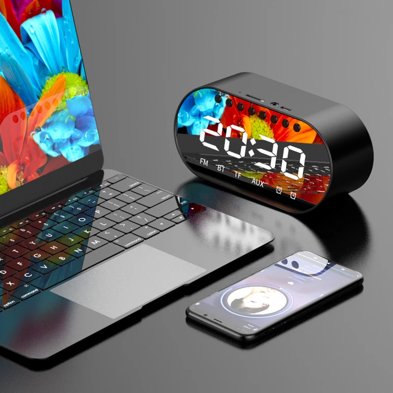 Многофункциональные настольные часы с Bluetooth-динамиком FM TF AUX светодиодные