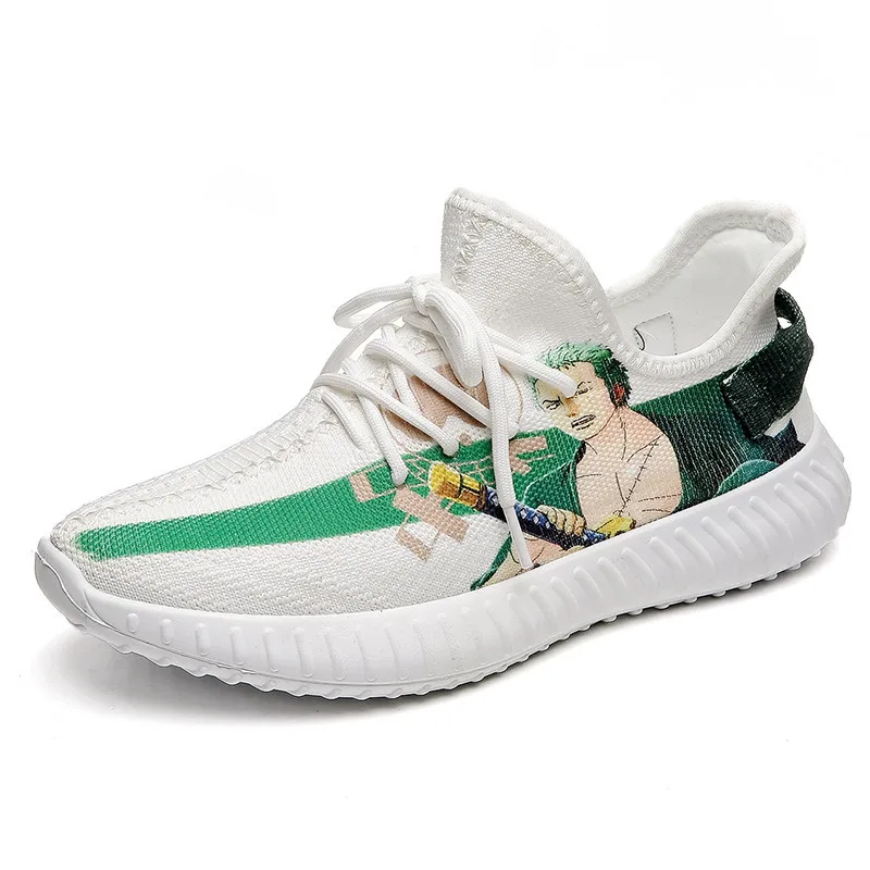 

One Piece Anime Zoro Breathable Mesh Sneakers Men Leather Casual Shoes Fashion Hip Hop Sneakers for Men High Top Shoes Walking