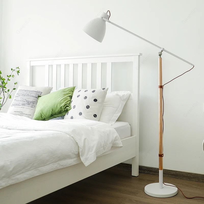 Скандинавский Железный деревянный напольный светильник для гостиной