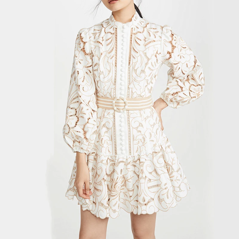 

Женское платье для отпуска Fannic, белое кружевное платье-трапеция в богемном стиле, с принтом, в стиле ретро, весна 2020