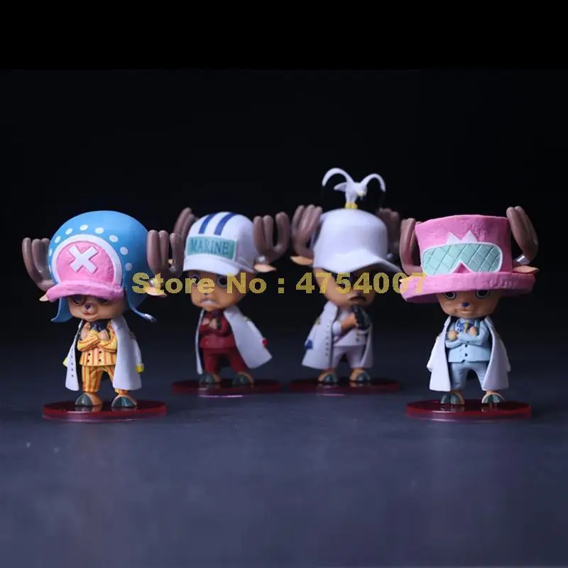 Аниме one piece 5th 4 шт./лот cos navy chopper ПВХ экшн Фигурка 10 ~ 12 см игрушка|Игровые фигурки и