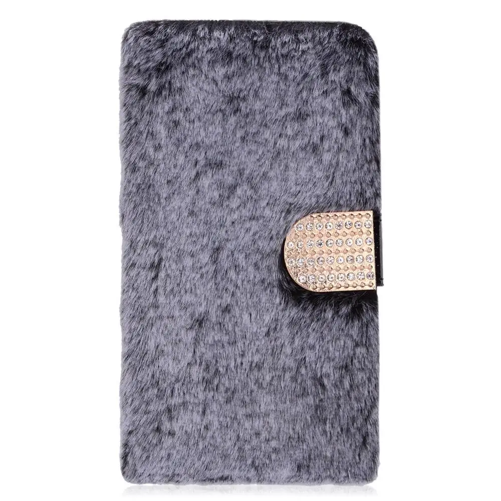 grey LAPOPNUT Роскошный кожаный чехол-книжка с теплым мехом для samsung Galaxy J6 Plus J4 J3 A5 A8 A7 A6 - Цвет: grey
