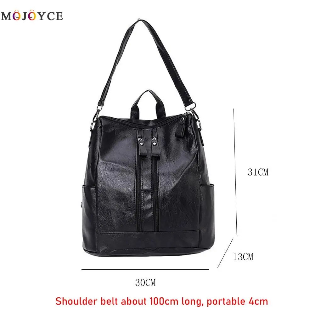 

Women Soft PU Leather Backpack Anti-theft Double Zipper Casual Travel Shoulder Bags Fashion Teenage Girls Handbags Tote