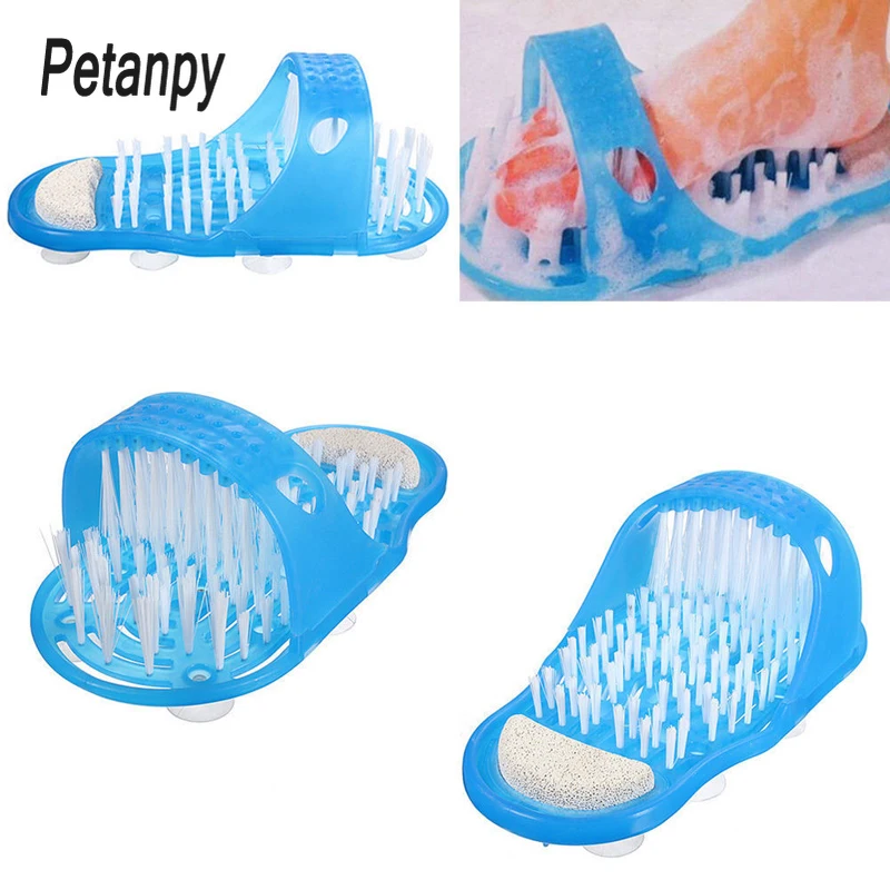 Пластиковая фотощетка для тела щетка душа и ванны Массажная ног тапочки пемза