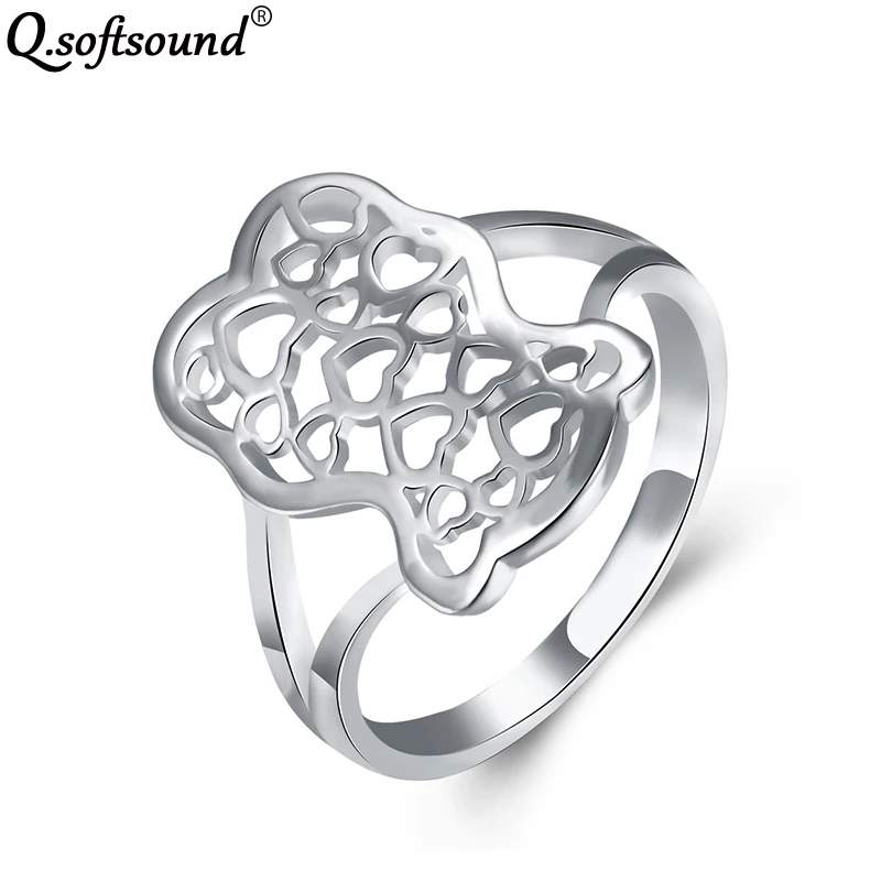 Классические кольца с выемкой в форме сердца для женщин золотые/серебряные