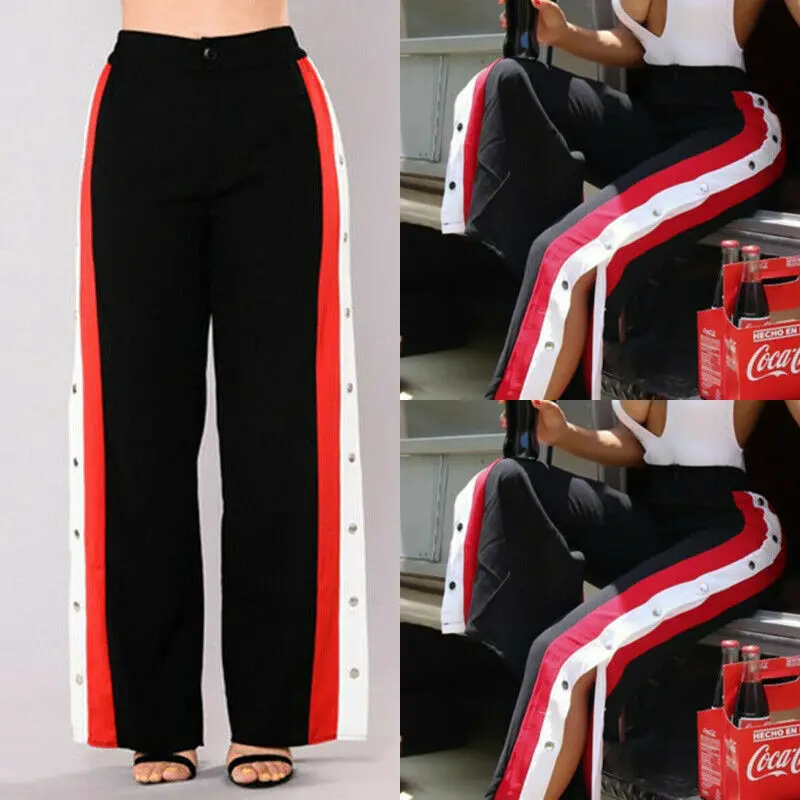 Goocheer Новое поступление женские длинные брюки с разрезом сбоку модные штаны для