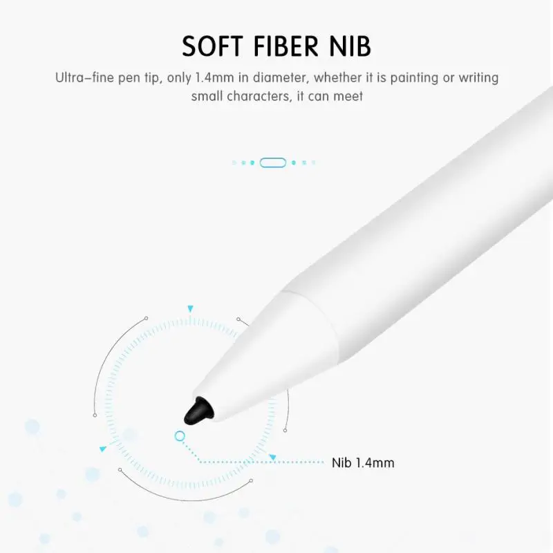 

1pcs Stylus For IPad 2018 Tablet Magnetic Active Capacitor Pen Anti-error Touch Fiber Pen Head Good For Painting Design Office